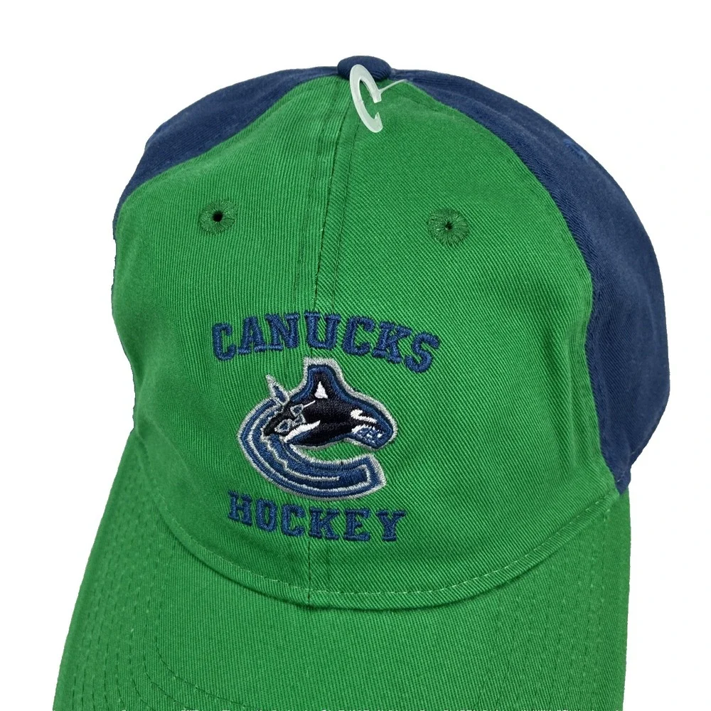 Vancouver Canucks Hockey NHL Reebok Hat Adjustable Green Blue One Size Cap New